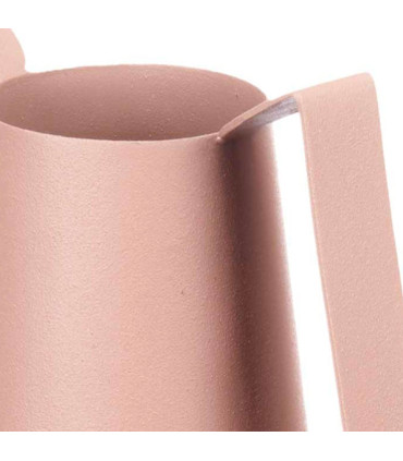 Vase acier double anse beige sable pastel 14x22x32cm