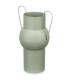 Vase acier double anse vert pastel 14x22x32cm