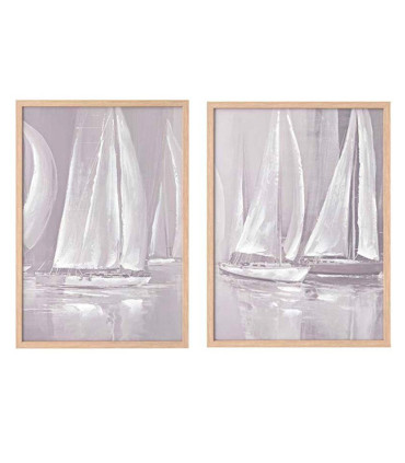 Set of 2 wall frames sailing boats 50x70cm
