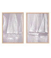 Set of 2 wall frames sailing boats 50x70cm