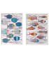 Set of 2 wall frames fishes 50x70cm