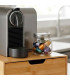 Porte-capsules avec support cafetière en bambou 30x30x10cm