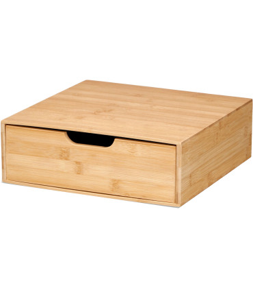 Porte-capsules avec support cafetière en bambou 30x30x10cm
