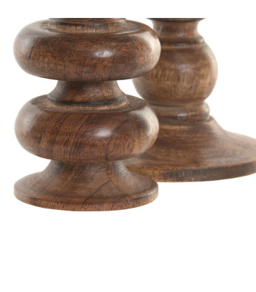 Set de 2 Chandeliers en Bois de Mangue - 23cm et 30cm