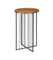 Table d'appoint bout de canapé métal noir et bois 30x30x50cm