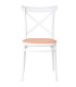 Chaise en plastique blanc et assise effet rotin 51x42x85cm