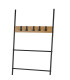 Porte serviettes échelle 4 niveaux + 5 patères 60x2x177cm