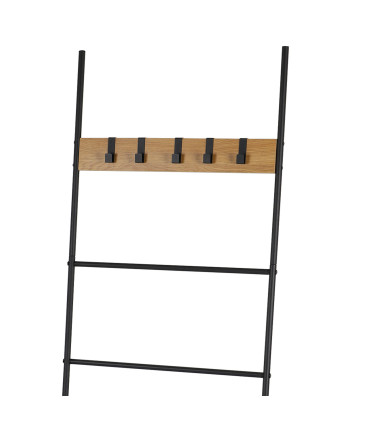 Porte serviettes échelle 4 niveaux + 5 patères 60x2x177cm