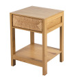 Table de chevet bois 1 tiroir jute 40x40x58cm