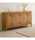 Commode bois 3 portes cordes 120x40x75cm