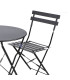 Set table + 2 chaises de jardin pliable en métal noir