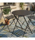 Set table + 2 chaises de jardin pliable en métal noir