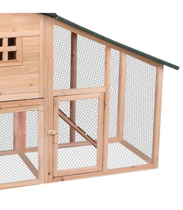 Poulailler 2 poules bois avec pondoir 162x58x111cm