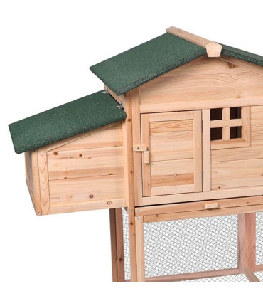 Poulailler 2 poules bois avec pondoir 162x58x111cm