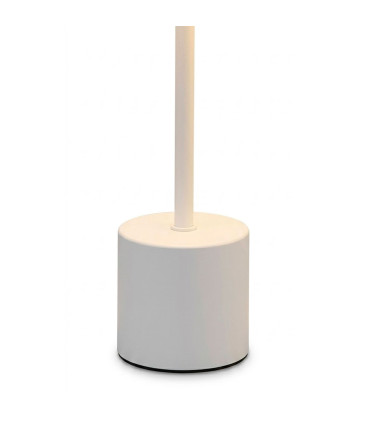 Lampe à poser blanche LED sans fil abat-jour effet plissé 9x9x27cm