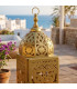 Gold metal lantern 10x10x27cm