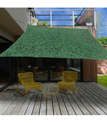 Voile ombrage camouflage rectangulaire vert 200x300cm
