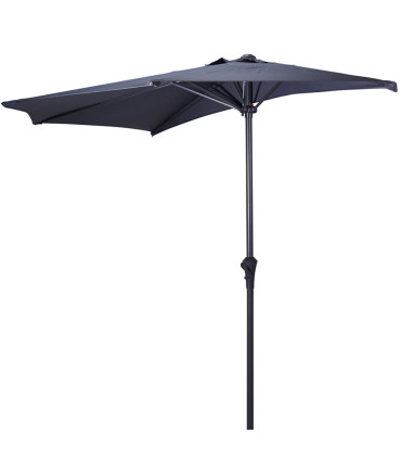 Demi parasol ouverture manivelle gris anthracite diamètre 270cm