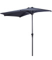 Demi parasol ouverture manivelle gris anthracite diamètre 270cm