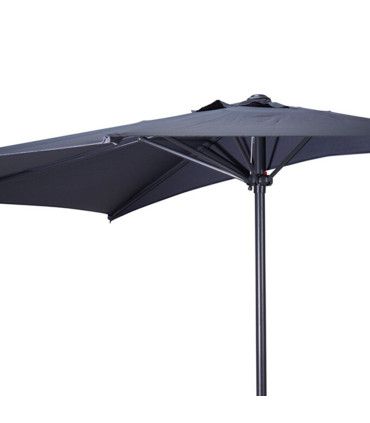 Demi parasol ouverture manivelle gris anthracite diamètre 270cm
