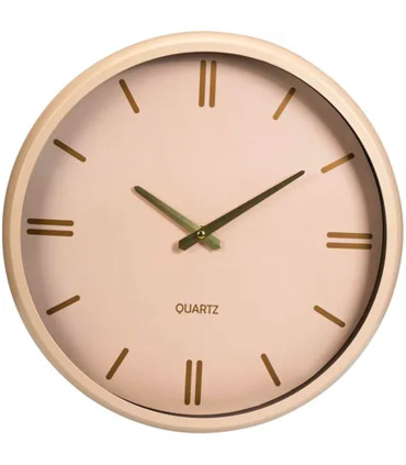 Horloge murale ronde beige rosé et doré 38x38cm