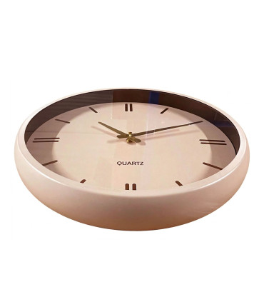 Horloge murale ronde beige rosé et doré 38x38cm