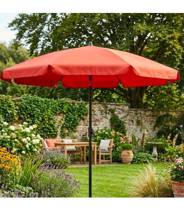 Parasol inclinable rouge diamètre 200cm