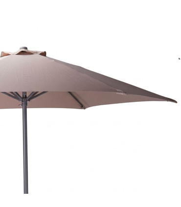 Parasol rond beige taupe foncé diamètre 230cm