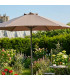 Parasol rond beige taupe foncé diamètre 230cm