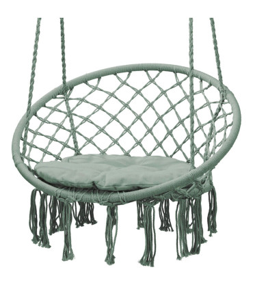 Chaise-hamac suspendue balancelle vert 80x40cm