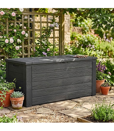 Garden storage box grey XL 300L 120x45x57cm