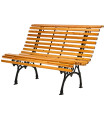 Garden Bench Wood and black metal 117x77x61cm