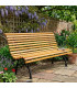 Garden Bench Wood and black metal 117x77x61cm