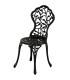 Black metal garden set table + 2 chairs