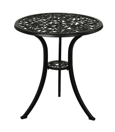 Black metal garden set table + 2 chairs