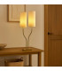 table Lamp double gold metal and beige linen 35x16x100cm