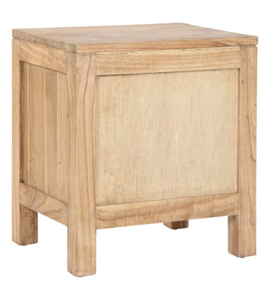 Table de chevet en bois de mindi 2 tiroirs 45x35x50cm
