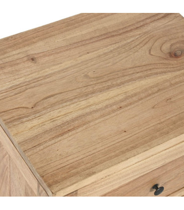 Table de chevet en bois de mindi 2 tiroirs 45x35x50cm