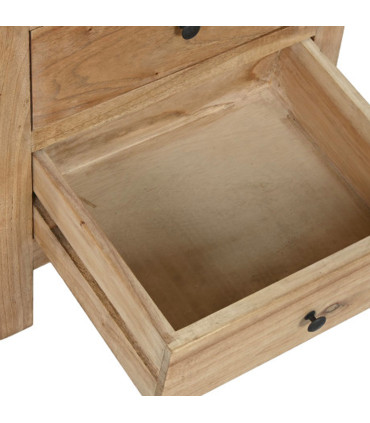 Table de chevet en bois de mindi 2 tiroirs 45x35x50cm