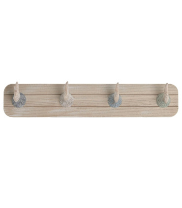 Wall Coat Rack Wood and Metal 67x17x27cm