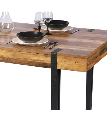 Dining Table Wood and Metal - 160x90cm