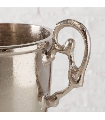 Seau à glace coupe en aluminium argenté 27x15x28cm
