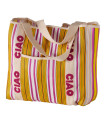 Sac de plage en tissu multicolore Ciao 39x37x14cm