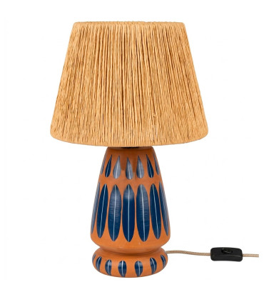 Table Lamp Paddles Resine and White Lampshade