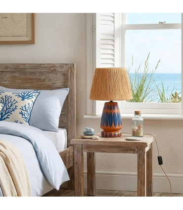 Table Lamp Paddles Resine and White Lampshade