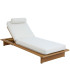 Chaise longue inclinable aluminium coussin blanc 210x90x35cm