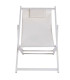 Chaise longue pliante chilienne métal et tissu blanc 61x103x96cm