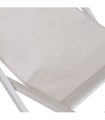 Chaise longue pliante chilienne métal et tissu blanc 61x103x96cm