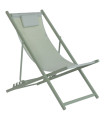 Chaise longue pliante chilienne métal et tissu vert 61x103x96cm