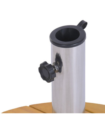 Pied de parasol rond bois eucalyptus 30kg 50x50x38cm